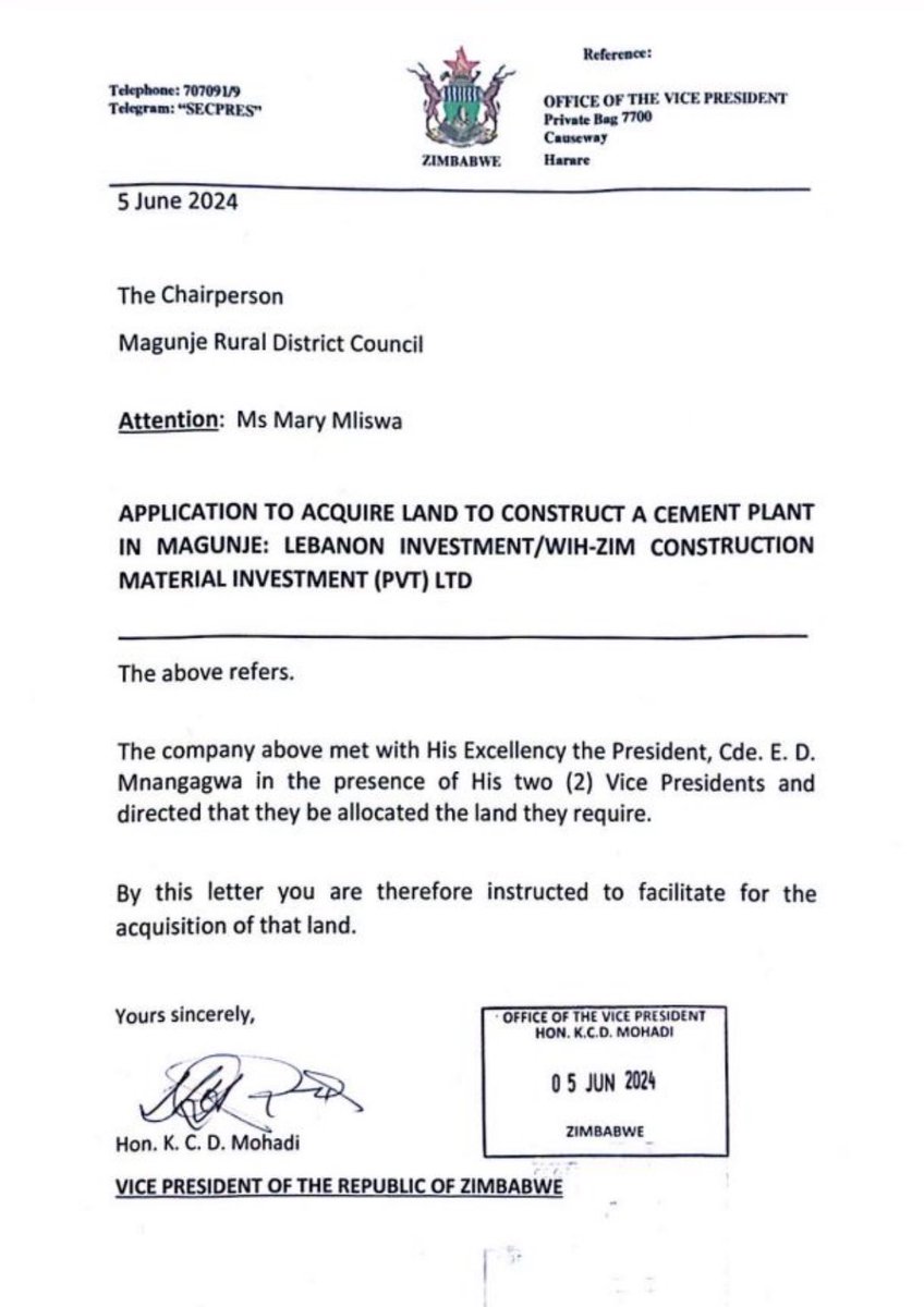 🟣I can’t.😩

This letter violates sections 289 and 293 of the Constitution which governs how land is acquired but they don’t care. Why run the country like a corner tuckshop. Zero processes. Zero rule of law. Zero respect for state institutions. Zero integrity. Zero