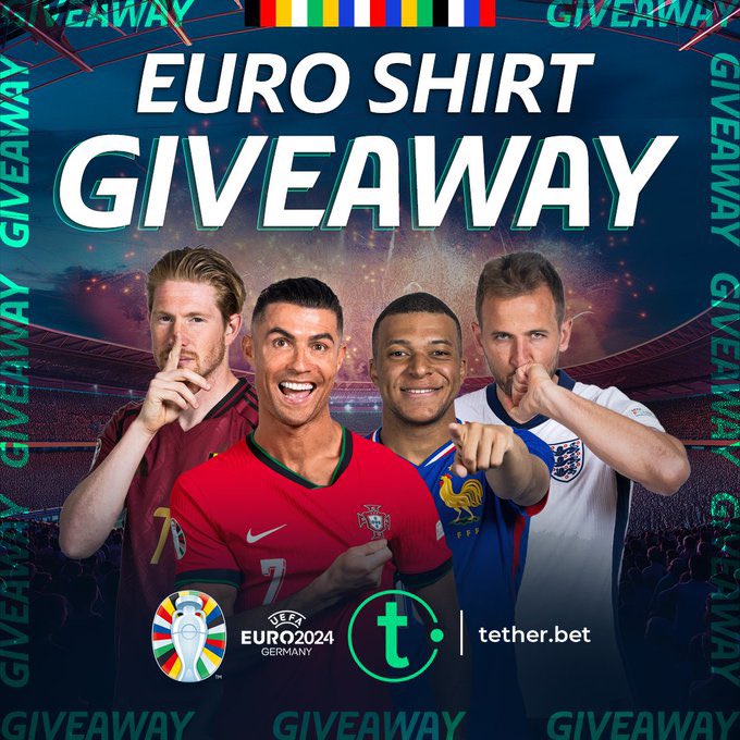 🚨 GIVING AWAY A EURO'S FOOTBALL SHIRT OF YOUR CHOICE! 🚨

To enter this stunning giveaway, all you have to do is... 👀

1. Follow <a href="/tether_bet/">tether.bet</a>
2. Retweet this post

The winner will be picked on Monday! 🤞