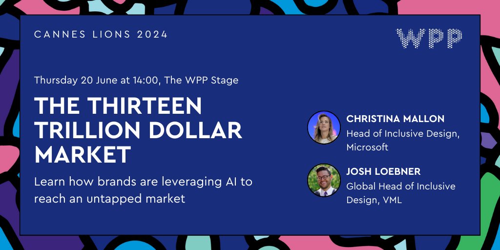 Today at #CannesLions2024! 🦁 <a href="/MallonChristina/">Christina Mallon</a> of <a href="/Microsoft/">Microsoft</a> and <a href="/JoshLoebner/">Josh Loebner, PhD</a> of VML were live in conversation. The sessions covered how AI is empowering brands like Honda and Microsoft to innovate in inclusive design. #VMLCannes