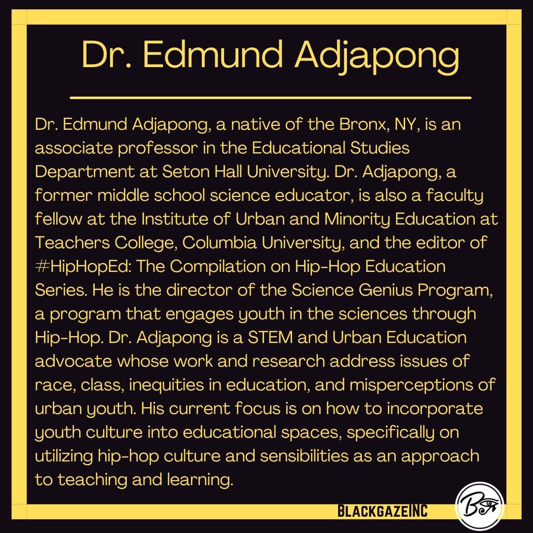 Black Gaze Podcast (@blackgazepod) on Twitter photo We got our fam Dr. Edmund Adjapong in the building!!! <a href="/KingAdjapong/">Edmund Adjapong Ph.D.</a> will be joining us for the Centering Blackness in Teacher Education through the Use of African American Digital Archives Institute! We keep telling y’all this thang is about to be 🔥🔥! #blackgaze We got our fam Dr. Edmund Adjapong in the building!!! <a href="/KingAdjapong/">Edmund Adjapong Ph.D.</a> will be joining us for the Centering Blackness in Teacher Education through the Use of African American Digital Archives Institute! We keep telling y’all this thang is about to be 🔥🔥! #blackgaze