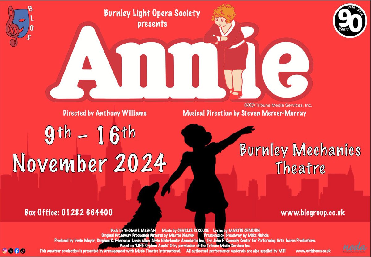 We’ve sold just under 40% of the total number of tickets for our run of ANNIE in November 🤩

Remember you only have until 30th June to benefit from the early bird ticket prices so get those seats secured asap! 👌🏼

Tickets - linktr.ee/burnleylightop…

#Annie #BLOS #Burnley
