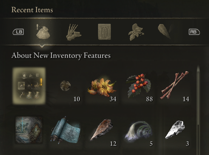 very important Elden Ring tip for people starting the DLC today

there's a new recent items tab where you can easily look at items you just acquired, BUT it's not enabled by default

you need to go to your display options and enable "Show Recent Items Tab"

actual game changer