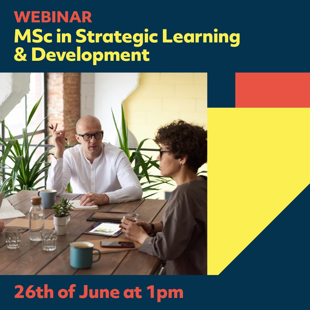 The <a href="/DCU/">Dublin City University</a> Business School is happy to announce an upcoming webinar next Wednesday (26th of June) at 1 pm regarding the MSc in Strategic Learning &amp; Development.

To participate, register today at: eu1.hubs.ly/H09NT1n0