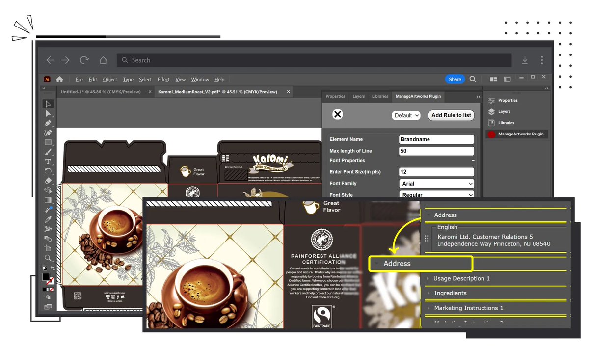 manageartworks's tweet image. Streamline your artwork design workflow &amp;amp; ensure error-free artwork. 

Learn more: bit.ly/3yt8JVl 

#packagingdesign #adobeillustrator #packagingsoftware #designworkflow #efficiency #accuracy #ManageArtworks