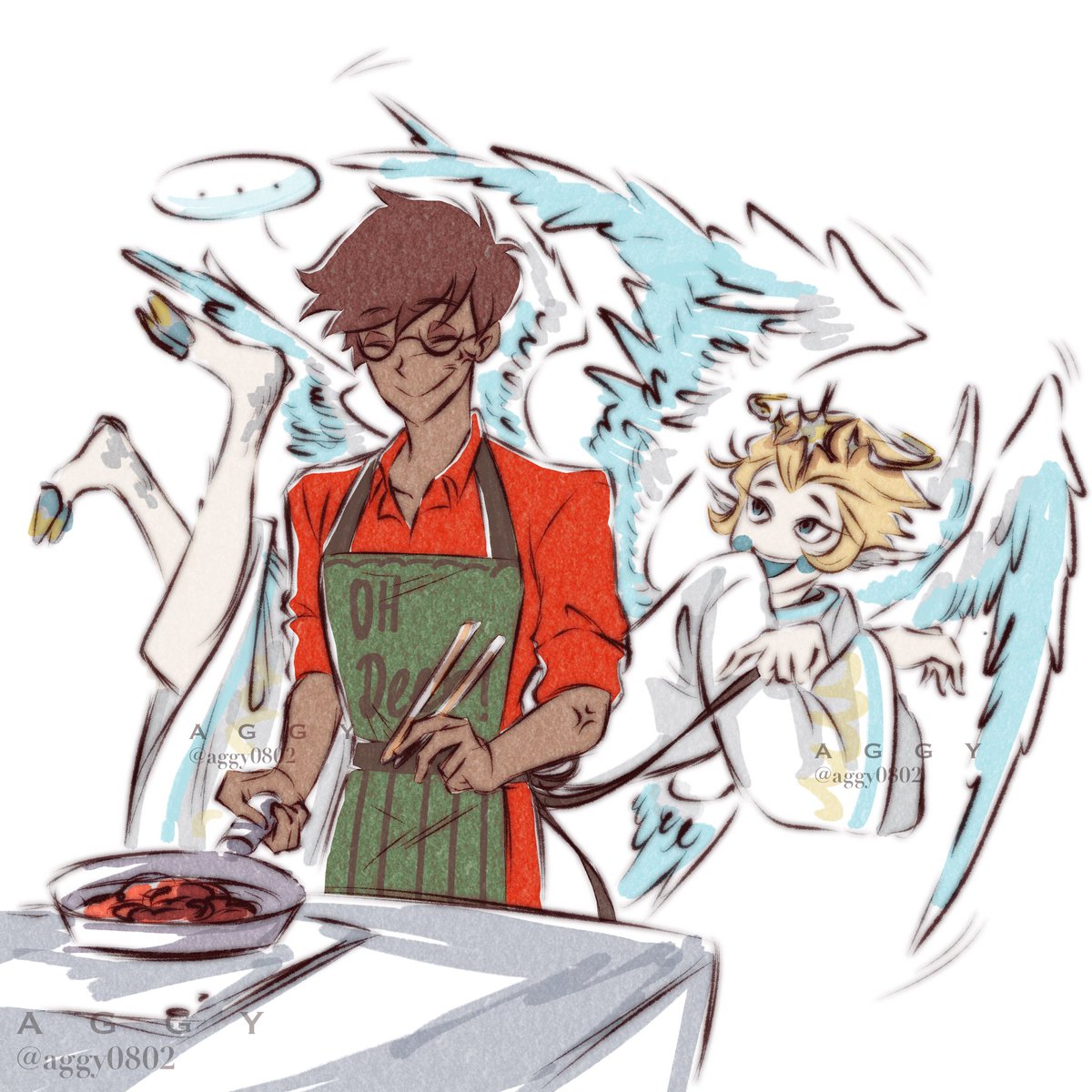 aggy0802's tweet photo. Al’s daily life with an angel 🦌🍏 #RADIOAPPLE #appleradio #alastorxlucifer #hazbinhotellucifer #luciferhazbinhotel #hazbinhotelalastor #alastorhazbinhotel https://t.co/HqE65AGi5Z