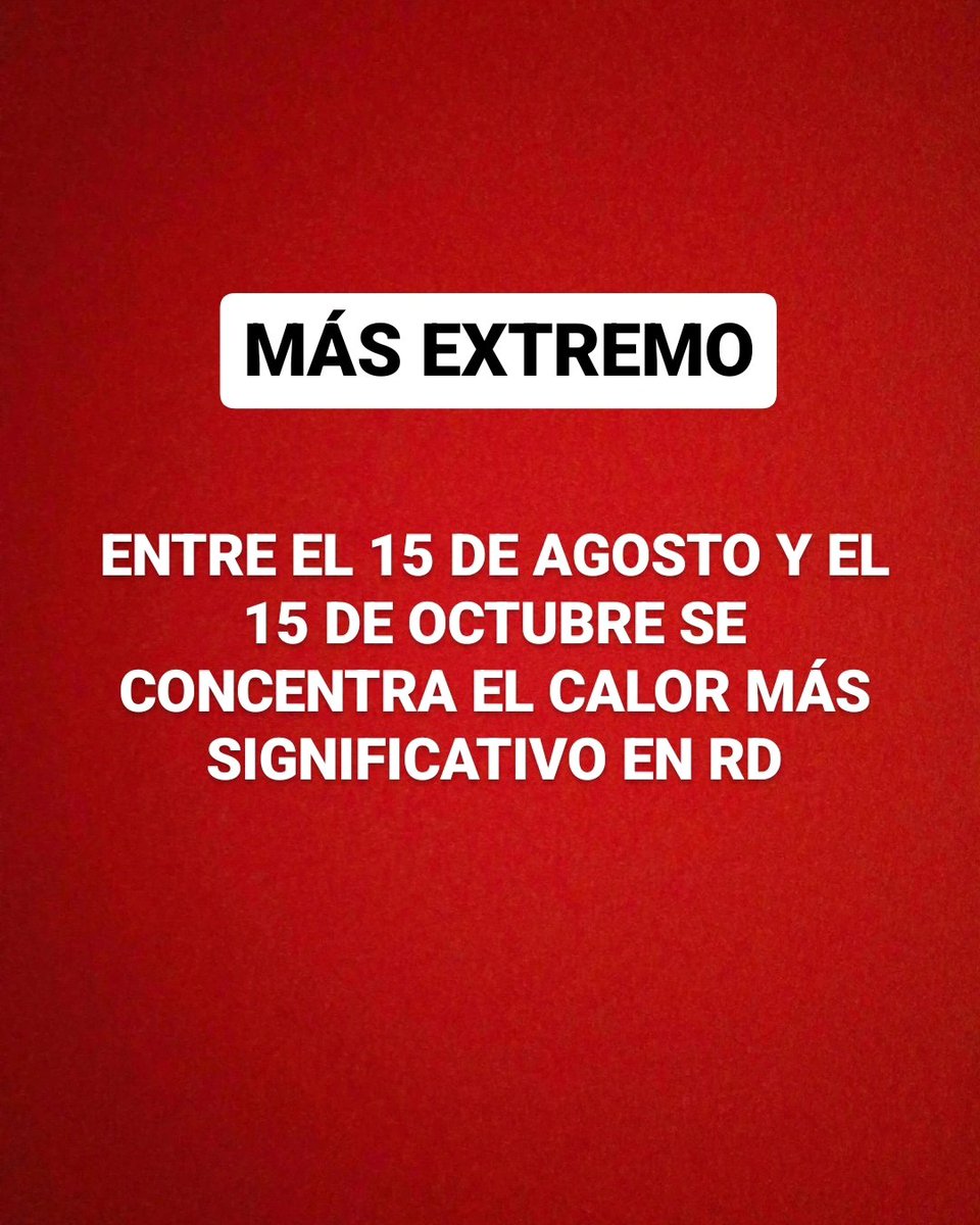 JeanSuriel's tweet image. 🔴ADVERTENCIA🔴
De manera oficial, hoy comienza el verano en el hemisferio norte dando inicio al período de temperaturas más extremas en República Dominicana: aunque desde abril se ha sentido un calor sofocante en el país, desde hoy están dadas las condiciones para que la…