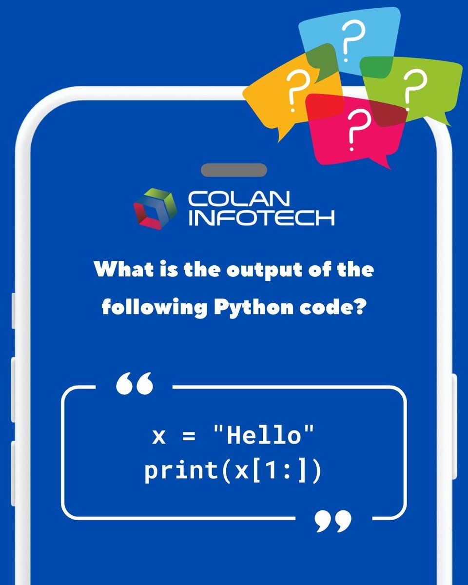 colan_infotch's tweet image. 𝐏𝐲𝐭𝐡𝐨𝐧 𝐏𝐮𝐳𝐳𝐥𝐞 𝐢𝐭 𝐢𝐬!!
What will this code print?
Hint: It's all about string slicing!
Think you've got it? Share your answer in the comments below!
Let's see who can solve it the fastest!
#PythonPuzzle #CodingQuizz #ProgrammingPuzzle #SoftwareDevelopment