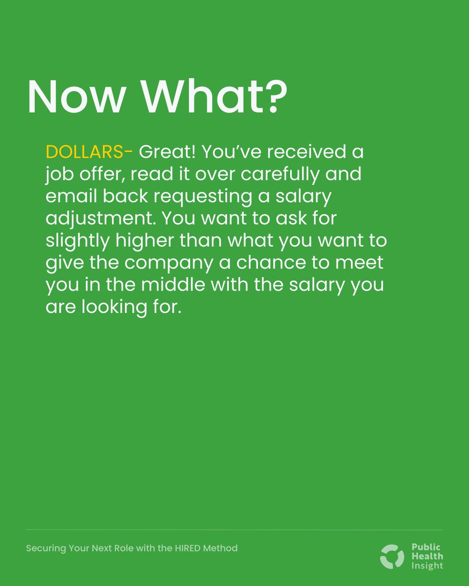 Have you ever heard of the HIRED method? It’s designed to help you help you secure a suitable #job but also to effectively advocate for your true value.