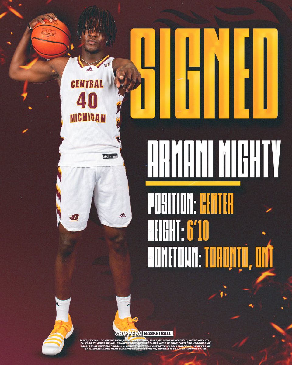 🖊️ <a href="/CMUMensBBall/">CMU Men's Basketball</a> signs center Armani Mighty to a National Letter of Intent! Welcome home, Armani!

📰 bit.ly/4copzUF

#FireUpChips 🔥⬆️🏀