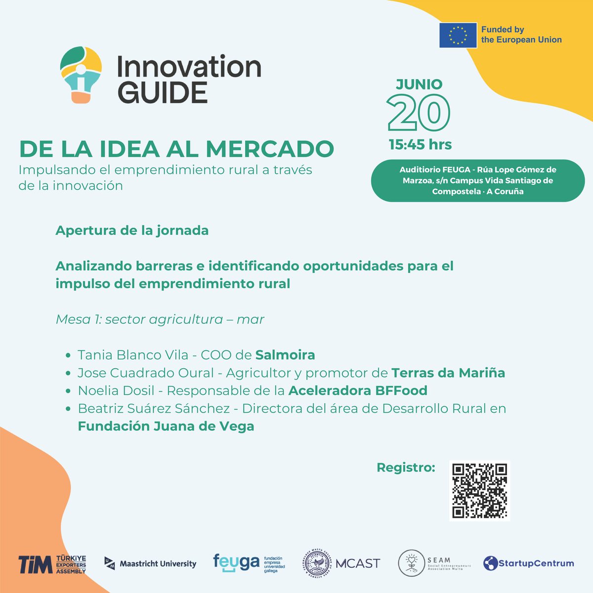 innovatia8_3's tweet photo. Nuestra coordinadora, Eva López, participa hoy en el evento de #InnovationGuide liderado por @FEUGA_20 .
Este se centrará en el análisis de las principales oportunidades y barreras del emprendimiento en la agricultura, pesca, turismo sostenible y bioeconomía en el entorno rural. https://t.co/ABR7clx80c