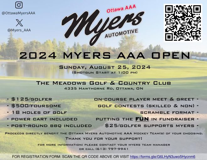 Inaugural Myers Open. 
August 25th <a href="/TheMeadows36/">MeadowsGolf</a> 

Registration Link:
forms.gle/G6LHyN3uwo5Hyc…