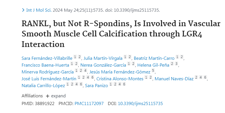 BibliotecaHUCA's tweet photo. PubMed- https://t.co/B7DZsdoo3S RANKL, but Not R-Spondins, Is Involved in Vascular Smooth Muscle Cell Calcification through LGR4 Interaction @HUCA_Asturias #publiHUCA @ASIV_Asturias #AGCofChildhoodandAdolescence #UrologyUnit https://t.co/6muexTt6OQ