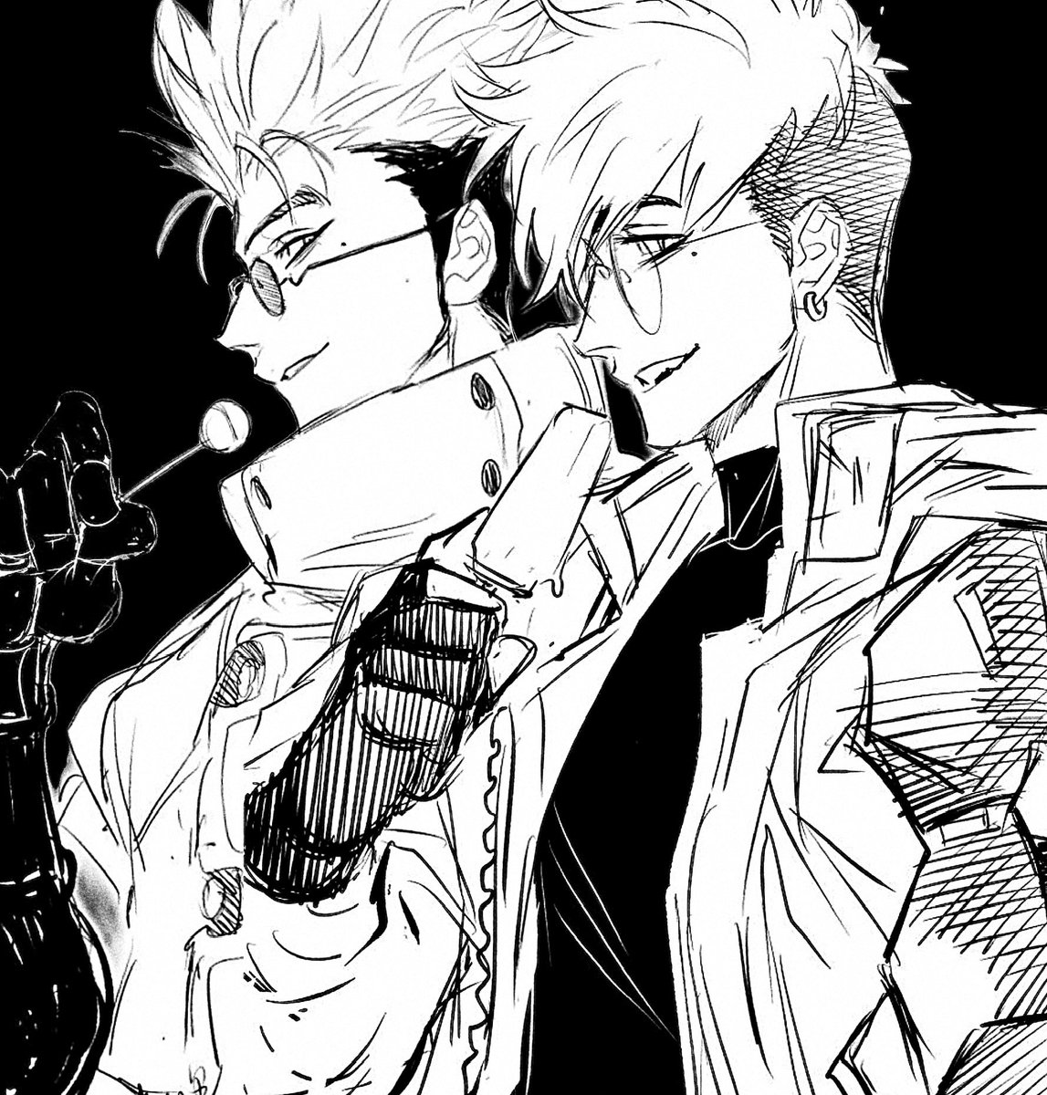 TIGERIED's tweet image. #Trigun #kv 还是约稿，VV贴贴和刀台