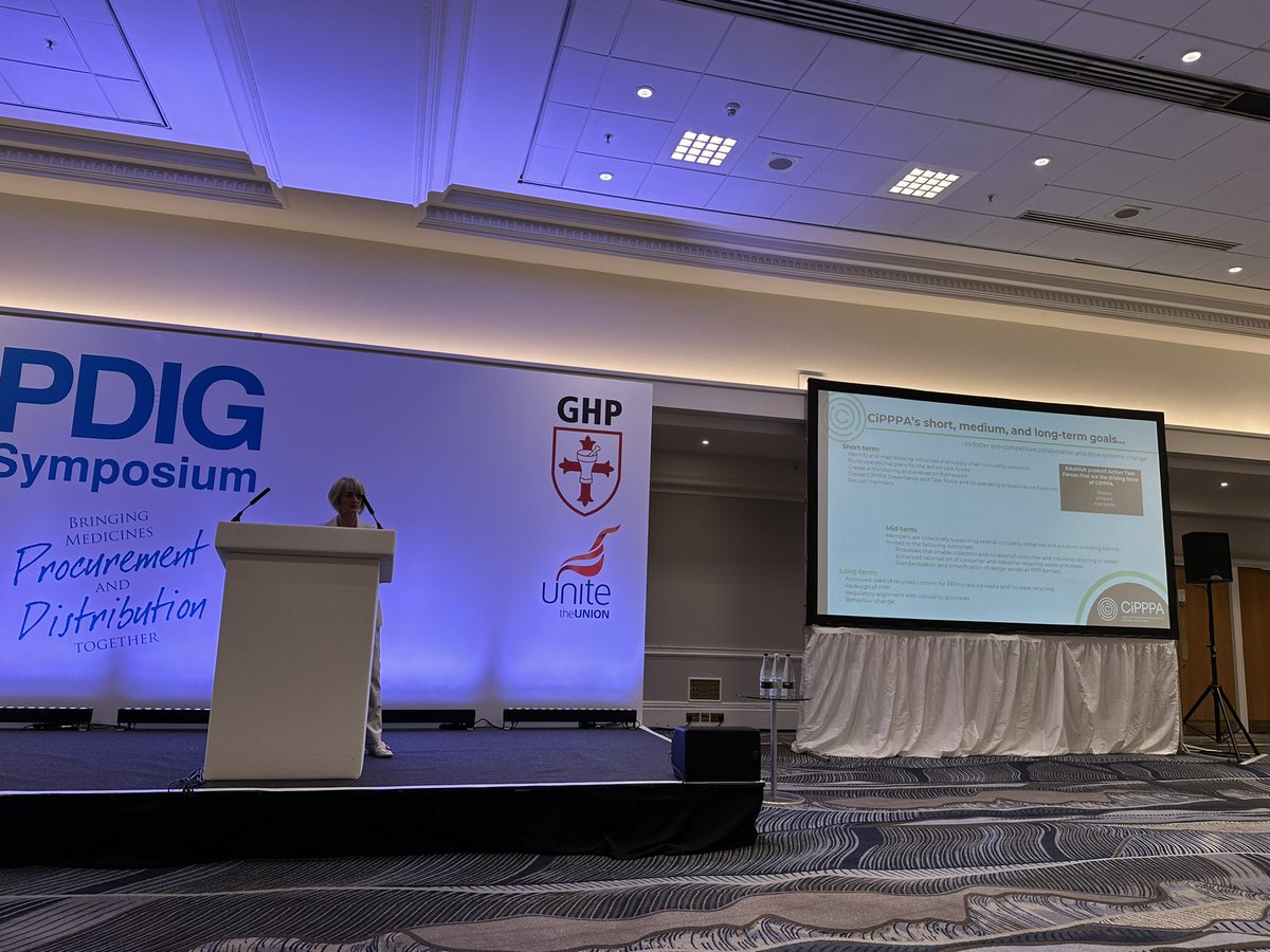 Lindsaymcc2001's tweet photo. No one company has the scale to build viable solutions for recycling of primary pharmaceutical packaging. Harriet Lewis introduced CIPPPA - a new platform for collaboration on solutions https://t.co/cMiUrYF2nT. #PDIG https://t.co/T9j9wSMzZ8
