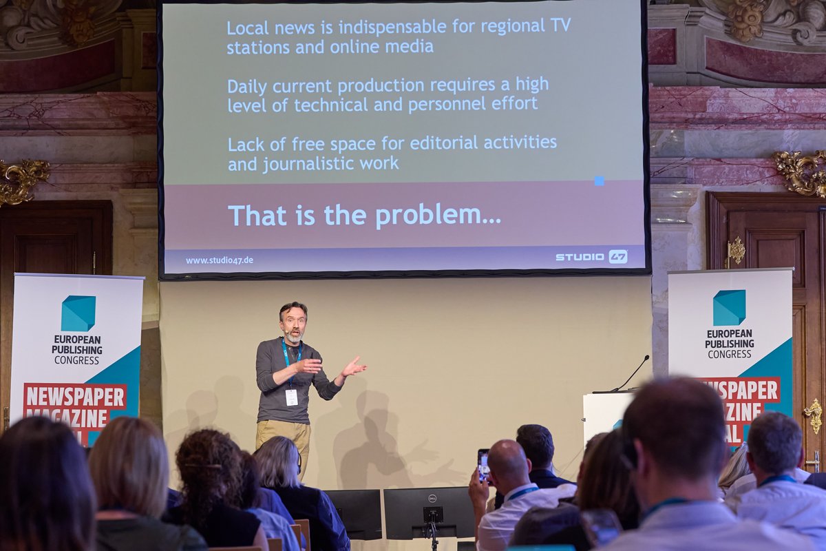 Sascha Devigne is talking about "AI for local TV news". He is editor-in-chief of the regional TV station Studio 47 and is one of the pioneers of AI applications for TV news in Germany. #EPC24