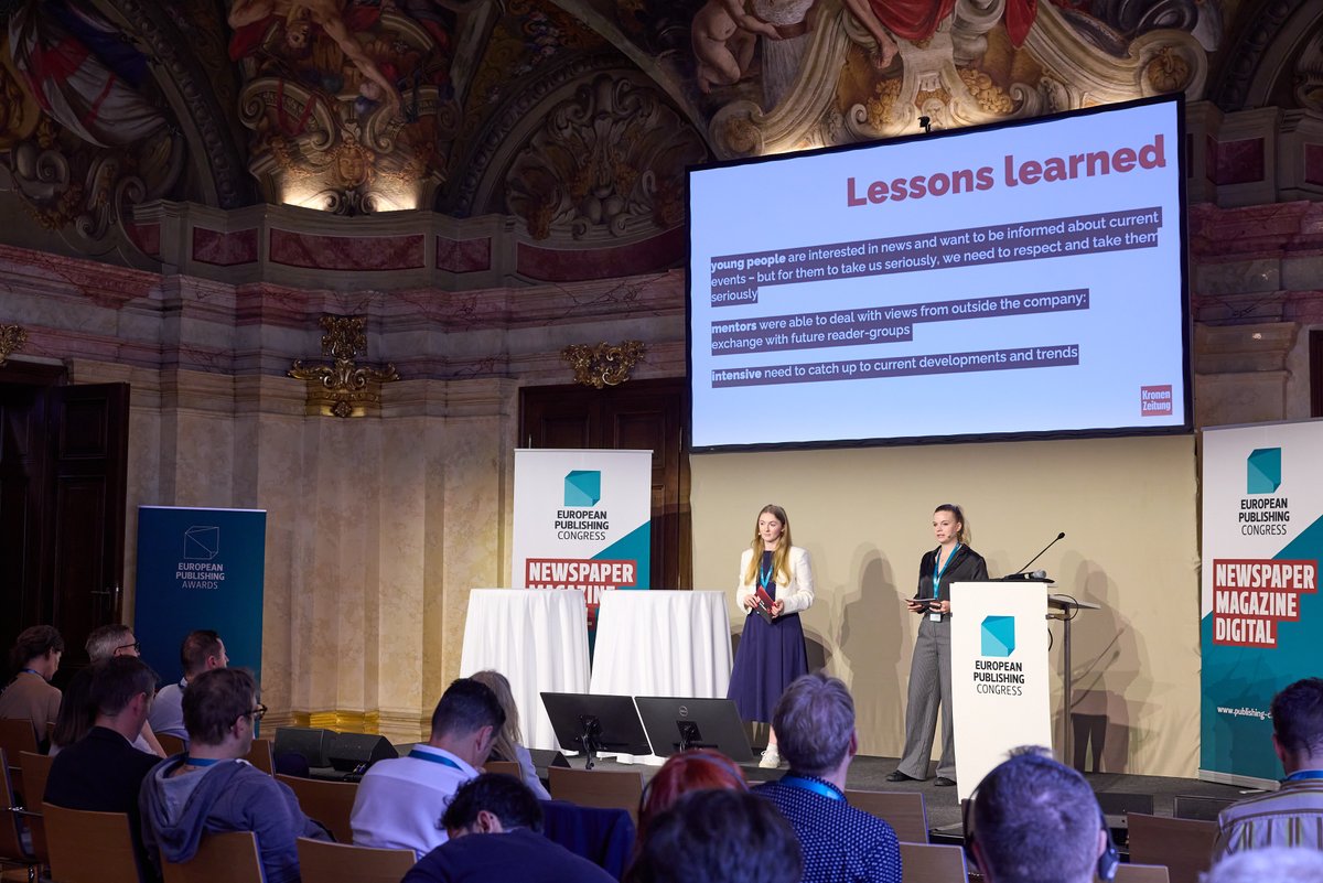 Clara-Milena Steiner and Jennifer Kapellari show what conclusions the "Kronen Zeitung" drew out of their organised future shaping "hackathon". They wanted to find out more about what their future readers and at #EPC24 they are presenting some ideas which are now being pursued.