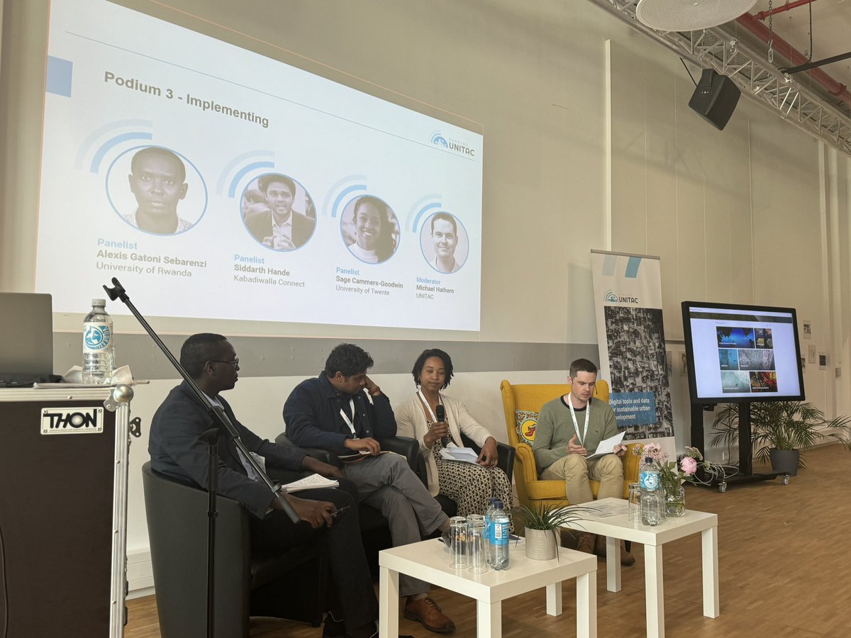 Podium 3 at the UNITAC Conference on Urban Tech for Equity discussed #implementing practices and considerations for #peoplecentred #smartcities 💡great examples and presentations 👏