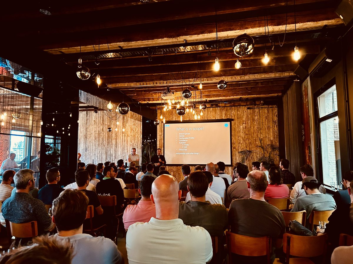 Another great <a href="/mc2mcbe/">MC2MC</a> evening in the making! Too bad the <a href="/wpninjasummit/">WorkPlaceNinjaSummit</a> ticket raffle at the end is not for the best tweet (or x?) as I’m an experienced winner in that area! 😂 
#Intune #Cloud #Security