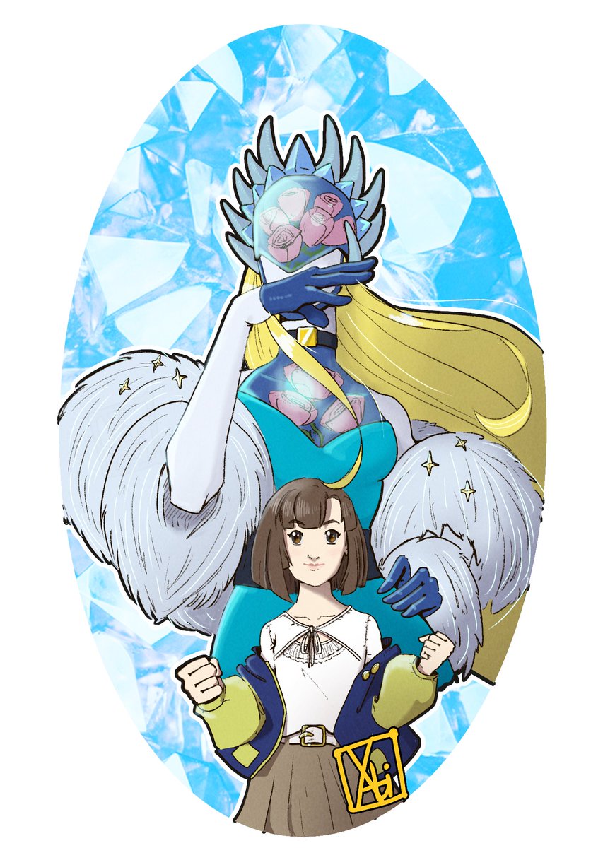 Xabimaruru's tweet image. Cendrillmon &amp;amp; Arisa
#digimon #Liberator #デジモン