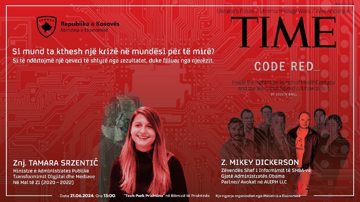 Artane Rizvanolli (@artane_r) on Twitter photo 📍Tech Park Prishtina
🗓️ Tomorrow, 13:00
Join us for a fireside chat w/ <a href="/TamaraSrzentic/">Tamara Srzentić</a> & #MikeyDickerson hosted by <a href="/EconomyRks/">Ministria e Ekonomisë</a>!
Tamara & Mikey have been on the ground fixing systems as large as Google & as complex as the US Gov - tomorrow they will be sharing their expertise! 📍Tech Park Prishtina
🗓️ Tomorrow, 13:00
Join us for a fireside chat w/ <a href="/TamaraSrzentic/">Tamara Srzentić</a> & #MikeyDickerson hosted by <a href="/EconomyRks/">Ministria e Ekonomisë</a>!
Tamara & Mikey have been on the ground fixing systems as large as Google & as complex as the US Gov - tomorrow they will be sharing their expertise!