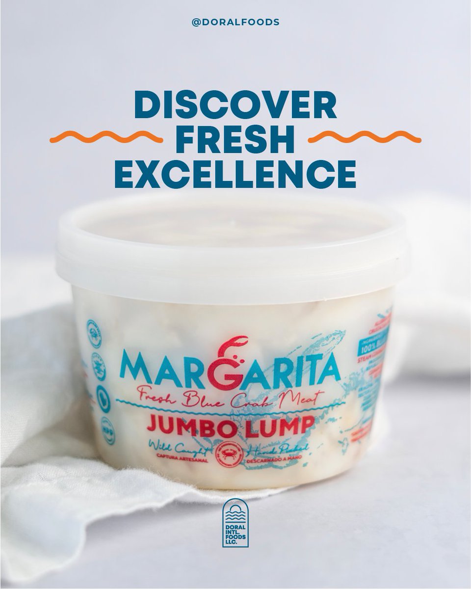 From the pristine waters of Venezuela to your plate. Our HPP #BlueCrabMeat is hand-picked daily and processed with the highest standards. Enjoy the best in seafood! 

#FreshAndNatural #FreshBlueCrab #DoralFoods #MargaritaBlueCrab