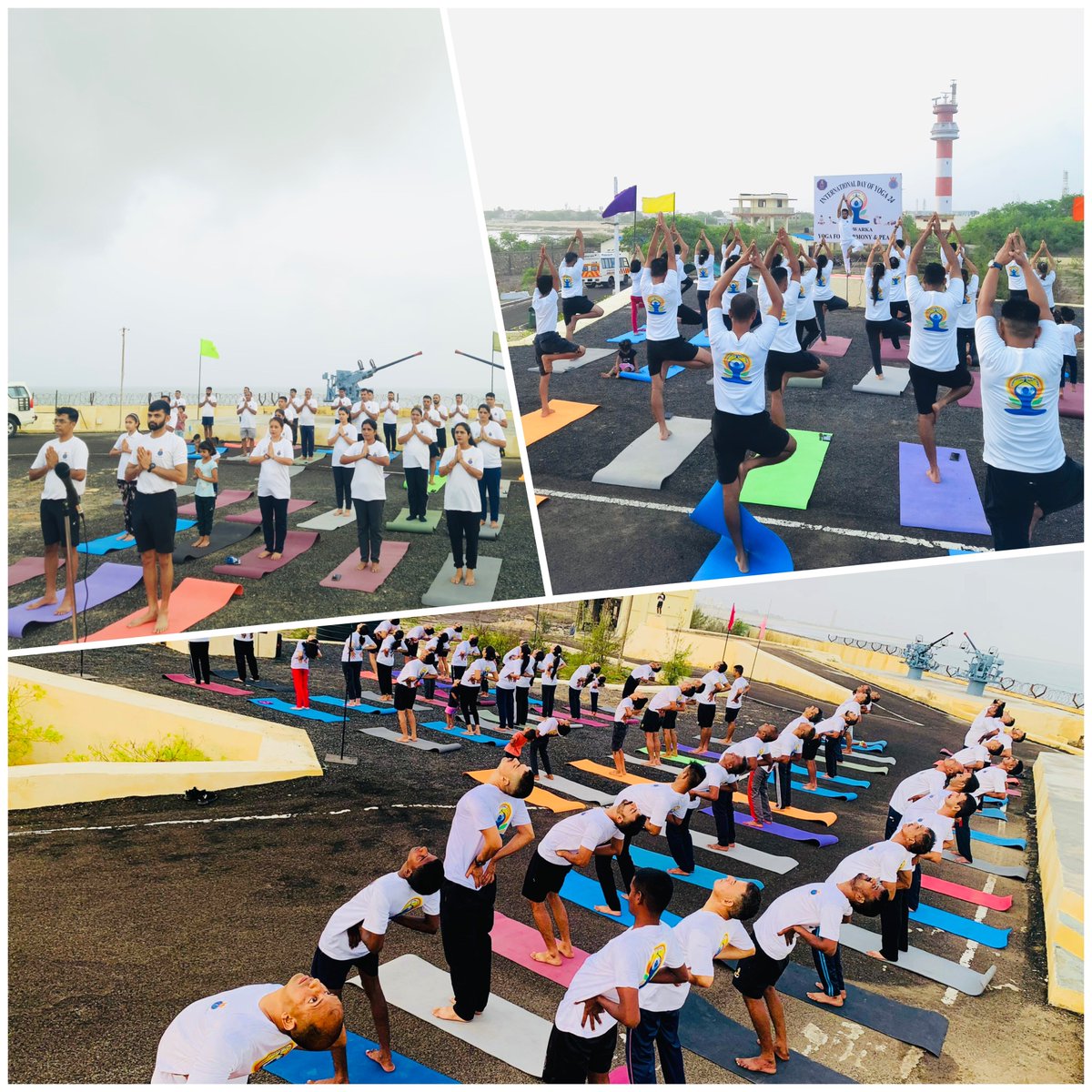 IN_GDD's tweet photo. @IN_WNC @indiannavy @DefPROMumbai @DefencePRO_Guj @IndiannavyMedia In the countdown to #IDY24 a #Walkathon and #Yoga at #INSDwarka was scheduled for @IN_GDD personnel in their quest for good health, fit body and serene mind.
#FitNavy
#NavyFitness
#WellnessAtWork https://t.co/JxafBZQUuT