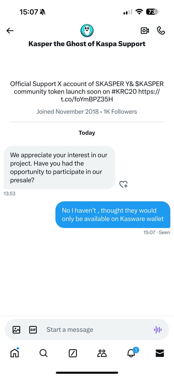 chrisjinxy's tweet photo. @KasperCoin scammers are everywhere, I’m awaiting their response , be aware $Kas https://t.co/LcJAhdqFO3