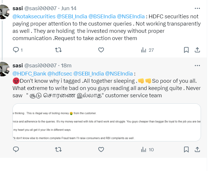 sasi00007's tweet image. Revert Promptly @hdfcsec #zerocustomersupport