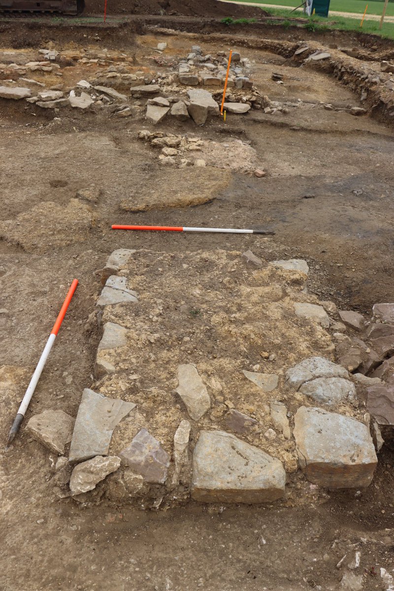 Excellent reconstruction by Lee of how the support posts for our aisled Roman warehouse may have looked when they were originally located on the large plinths we have excavated