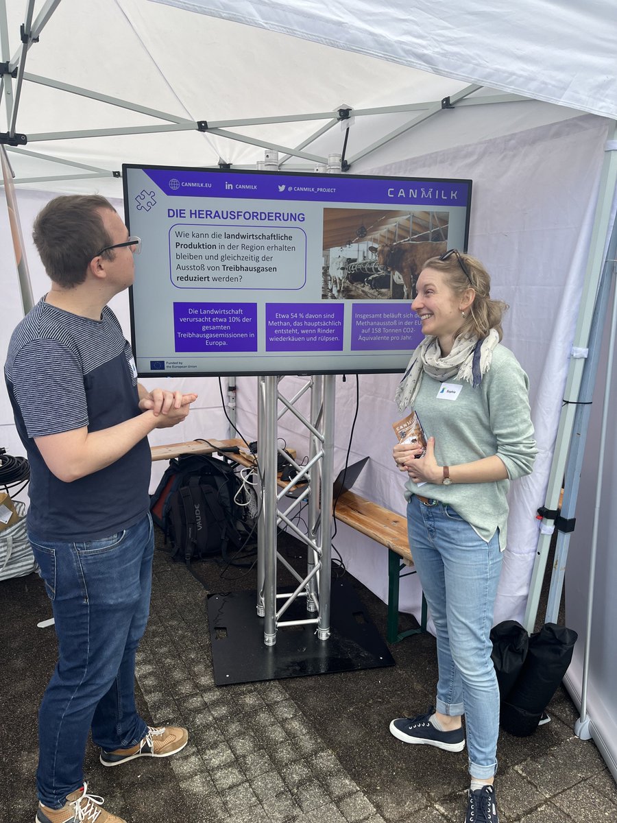 Last Saturday in #Karlsruhe: 

<a href="/CANMILK_project/">CANMILK</a> joined the #Energy and #Climate Festival with other #EU-funded #research projects by <a href="/SEZ_Europa/">SEZ</a>! 
We loved engaging with attendees and showcasing our efforts 🐮 

#Sustainability #ClimateAction #Innovation #MethaneAbatement