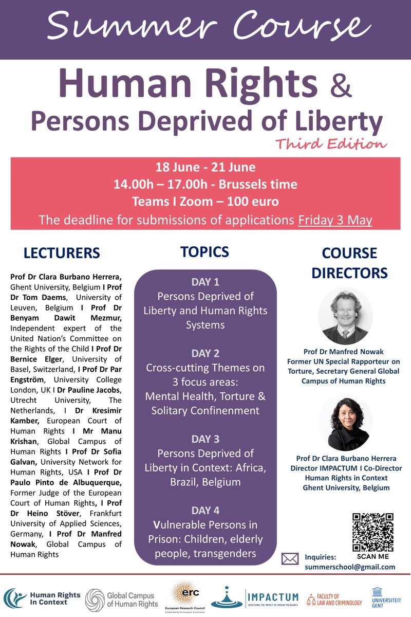 It was a pleasure to participate in the 2024 summer course on “Human Rights and Persons Deprived of Liberty”, hosted by the <a href="/IMPACTUM_ERC/">IMPACTUM The ERC project</a> of <a href="/RightsContext/">Human Rights in Context</a>. Thank you very much to Professors Clara Burbano and <a href="/alecuppini/">Alessandra Cuppini</a> for the invitation!