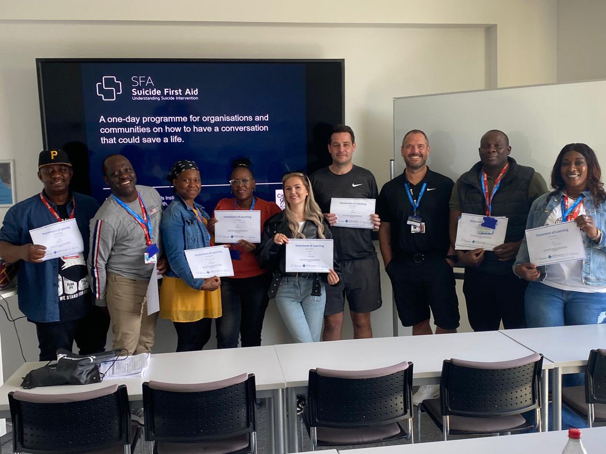 Iain (@iain19791) on Twitter photo Welcome to our Suicide First Aiders, an excellent day delivering our first National Suicide Prevention training to our year 1 mental health nurses <a href="/UniNhantsFHES/">Uni of Northampton Health, Education & Society</a>
#Prevention #Intervention #Postvention
<a href="/MHTim1975/">TIm A</a> <a href="/kfraggle75/">Karen Graves</a> <a href="/gforrestergale/">Gail Forrester-Gale</a> <a href="/dbnurseuon/">DBNURSEUON</a> Welcome to our Suicide First Aiders, an excellent day delivering our first National Suicide Prevention training to our year 1 mental health nurses <a href="/UniNhantsFHES/">Uni of Northampton Health, Education & Society</a>
#Prevention #Intervention #Postvention
<a href="/MHTim1975/">TIm A</a> <a href="/kfraggle75/">Karen Graves</a> <a href="/gforrestergale/">Gail Forrester-Gale</a> <a href="/dbnurseuon/">DBNURSEUON</a>