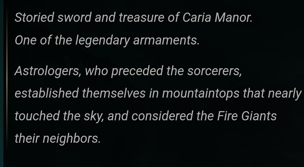 Dingle π΅πΈ (@imadeatwitteer) on Twitter photo I think this character from the launch trailer is one of the original astrologers from the mountains that practiced magic alongside the Fire Giants. The description comes from the Sword of Night and Flame, the only weapon that I know of that has both fire and magic properties. I think this character from the launch trailer is one of the original astrologers from the mountains that practiced magic alongside the Fire Giants. The description comes from the Sword of Night and Flame, the only weapon that I know of that has both fire and magic properties.