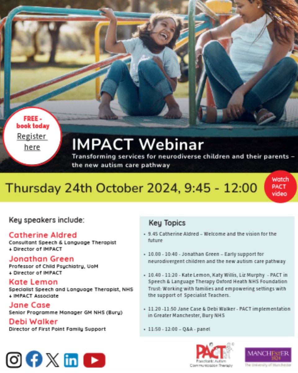 PACT (@pactautism) on Twitter photo 🌟 Exciting News! 🌟
We're thrilled to announce the next IMPACT Webinar!
🗓 Date: Thursday, October 24, 2024
⏰ Time: 09:45 - 12:00
Join us for free, online.
Register now pacttraining.co.uk/autism-care-pa…
Got questions? Email us at info@pacttraining.co.uk
#ACPW2024
📢 See you there! 🌟 Exciting News! 🌟
We're thrilled to announce the next IMPACT Webinar!
🗓 Date: Thursday, October 24, 2024
⏰ Time: 09:45 - 12:00
Join us for free, online.
Register now pacttraining.co.uk/autism-care-pa…
Got questions? Email us at info@pacttraining.co.uk
#ACPW2024
📢 See you there!