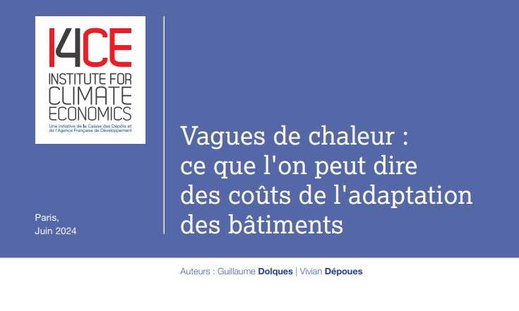 #I4CEtude📊

Vagues de chaleur : ce que l’on peut dire des coûts de l’#Adaptation des #Bâtiments

▶️Construire un cadre commun de référence: la prochaine étape pour avancer
▶️Sans attendre, des investissements clés identifiés pour embarquer l'adaptation

👉i4ce.org/publication/va…