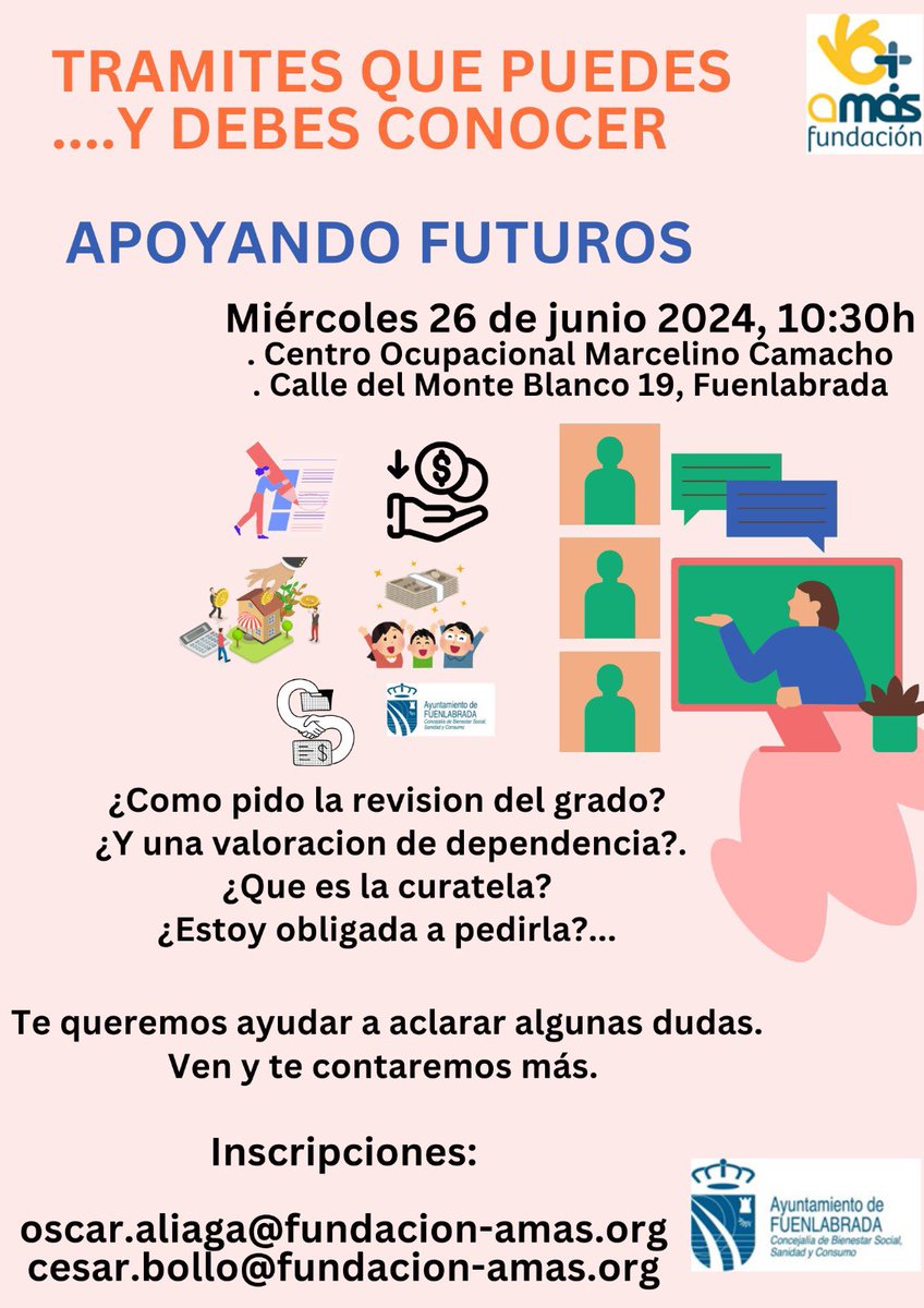 FORMACIÓN A FAMILIAS | Trámites que debes conocer

El CO Marcelino Camacho de aFuenlabrada imparte una nueva sesión informativa para familias de personas con discapacidad intelectual 

26 Junio
10:30h

Con apoyo de <a href="/FuenlaSocial/">Bienestar Social</a> <a href="/AytoFuenlabrada/">Ayuntamiento de Fuenlabrada</a>