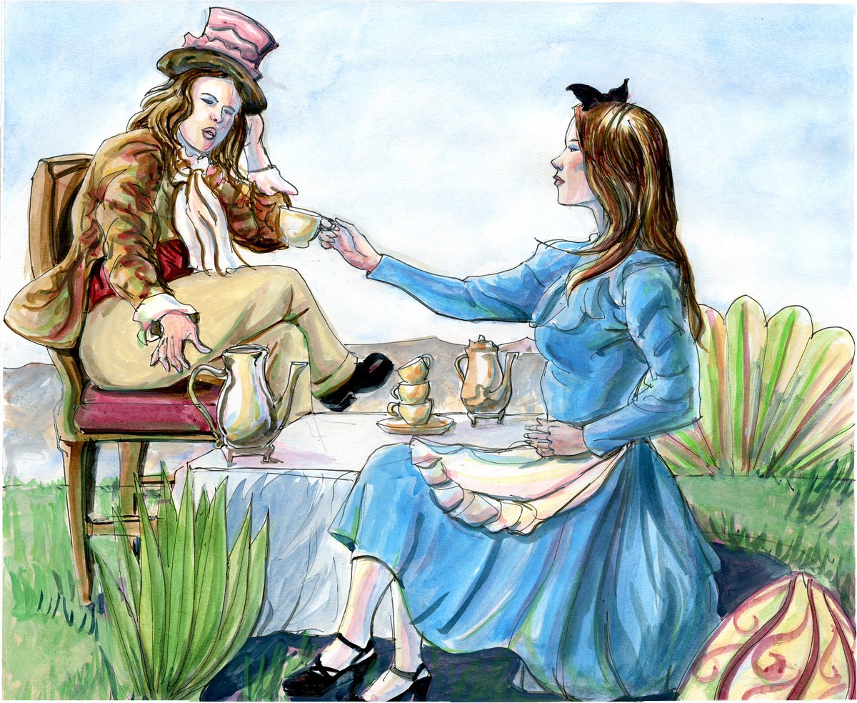 gdchow's tweet image. Alice’s Adventures in Wonderland - from Sketchboard’s drawing event (models: Sierra and Sonia)