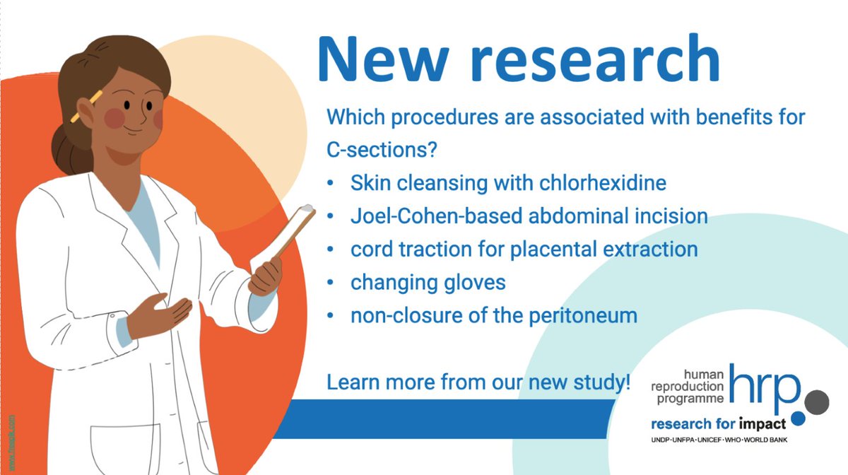 HRP (@hrpresearch) on Twitter photo C-sections are the most performed major surgery worldwide, but techniques vary widely.
An <a href="/eClinicalMed/">eClinicalMedicine – The Lancet Discovery Science</a> study reveals inconclusive evidence for many common procedures but also some that are associated with benefits: bit.ly/3XE0Bf4
#SRHR C-sections are the most performed major surgery worldwide, but techniques vary widely.
An <a href="/eClinicalMed/">eClinicalMedicine – The Lancet Discovery Science</a> study reveals inconclusive evidence for many common procedures but also some that are associated with benefits: bit.ly/3XE0Bf4
#SRHR