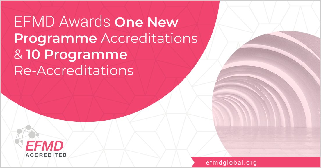 🎉Congratulations to <a href="/JkuSchool/">JKU Business School</a> for becoming the first school in Austria to receive EFMD Programme Accreditation &amp; to <a href="/UFVbusinfo/">UFV Business School</a> <a href="/univaasa/">University of Vaasa</a> <a href="/TSM_Toulouse/">TSM - Toulouse School of Management</a> Heilbronn U <a href="/uni_corvinus/">Corvinus University of Budapest</a> <a href="/UniStavanger/">Universitetet i Stavanger</a> <a href="/GCU_GSBS/">Glasgow Caledonian University GSBS</a> <a href="/yschools_edu/">Y SCHOOLS</a> <a href="/WUT_edu/">Warsaw University of Technology</a> <a href="/UBT_EDU/">جامعة الأعمال والتكنولوجيا UBT</a> for receiving programme re-accreditation!
