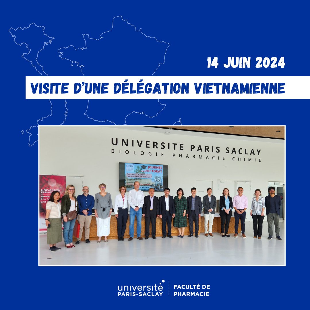 Ce vendredi 14 juin 2024, la Faculté de Pharmacie de l’Université Paris-Saclay a accueilli une délégation de l'Université de Médecine et Pharmacie (UMP) de la Vietnam National University (VNU).
Découvrez l'article complet sur cette rencontre : pharmacie.universite-paris-saclay.fr/actualites/int…