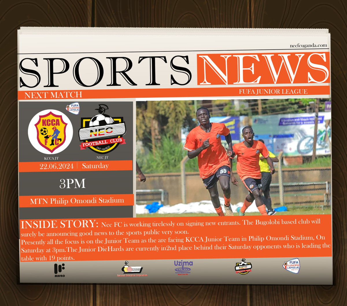 Next up <a href="/KCCAFCAcademy/">KCCA FC Soccer Academy</a> 
#FufajuniorsLeague