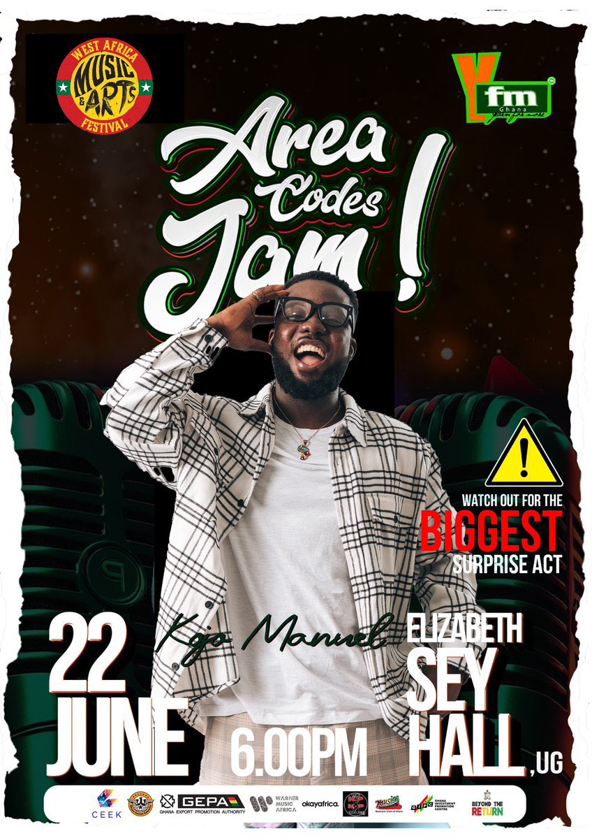 _delphina_'s tweet image. #AreaCodesJam is coming to @elizabethseyjcr this Saturday!!!! With your favorites from @Y1079FM 

@KojoManuel  @deejayLoft @djmillzygh will be there!! Why won’t you? 
Pull up let’s have fun!!!