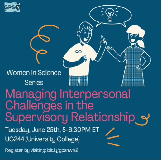 Jennifer Rabin, PhD (@jsrabin1) on Twitter photo Join us for the second workshop in the Women in Science Seminar Series @UofTWiSSS.
When: Tues June 25
Topic: Managing challenges in supervisory relationships.
Led by Aiza Kajan, director of the UofT Centre for Graduate Mentorship and Supervision
<a href="/researchuoft/">U of T Research</a> <a href="/uoftmedicine/">Temerty Medicine</a> Join us for the second workshop in the Women in Science Seminar Series @UofTWiSSS.
When: Tues June 25
Topic: Managing challenges in supervisory relationships.
Led by Aiza Kajan, director of the UofT Centre for Graduate Mentorship and Supervision
<a href="/researchuoft/">U of T Research</a> <a href="/uoftmedicine/">Temerty Medicine</a>