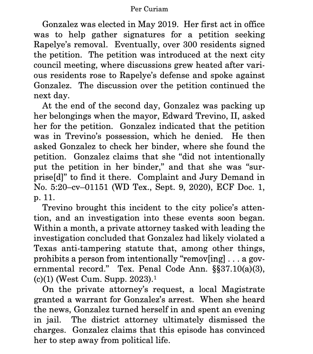 Are some govt officials petty, thin-skinned crybabies who will grossly abuse their power by unleashing the criminal justice system against anyone who crosses them? Absolutely. And it should be MUCH easier to sue those people to the moon and back. Progress. supremecourt.gov/opinions/23pdf…