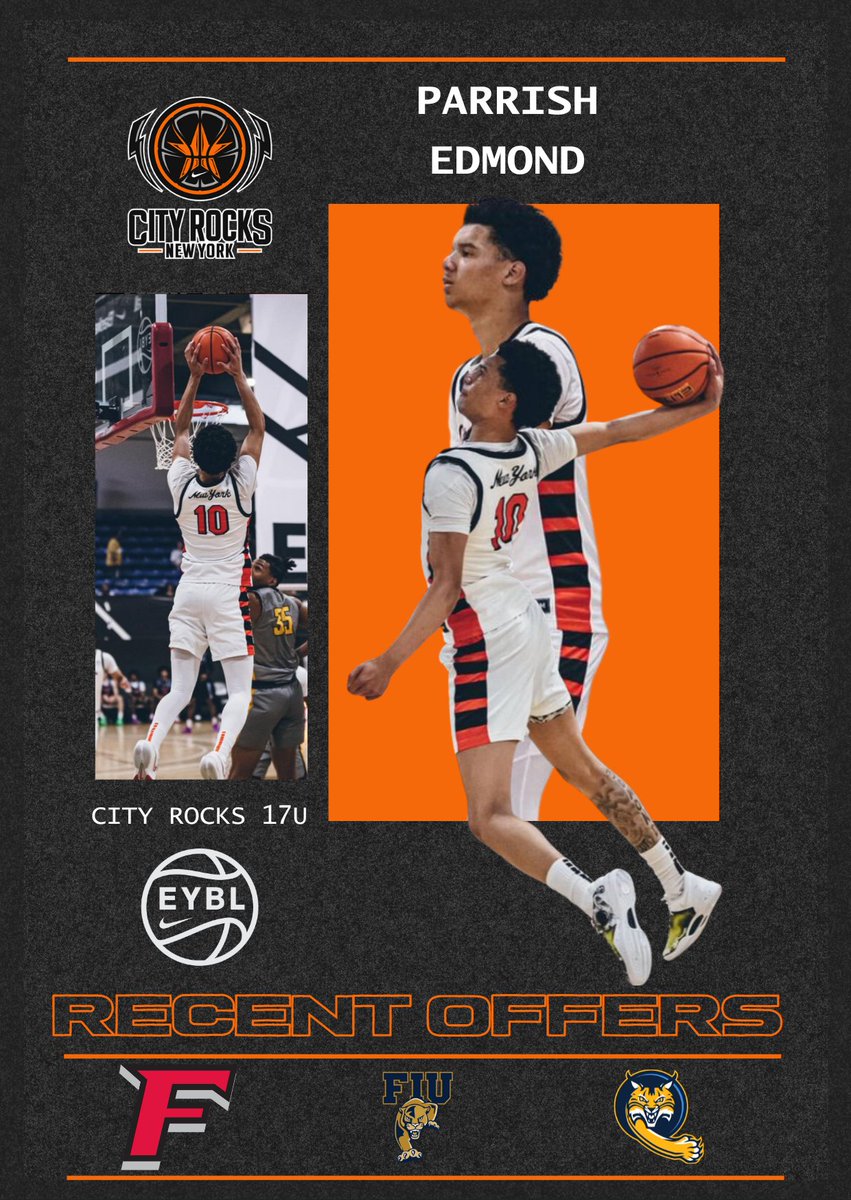 Parrish Edmond had a busy 24 hours, picking up offers from FIU, Quinnipiac, and Fairfield 👀

#CRFam 🟠