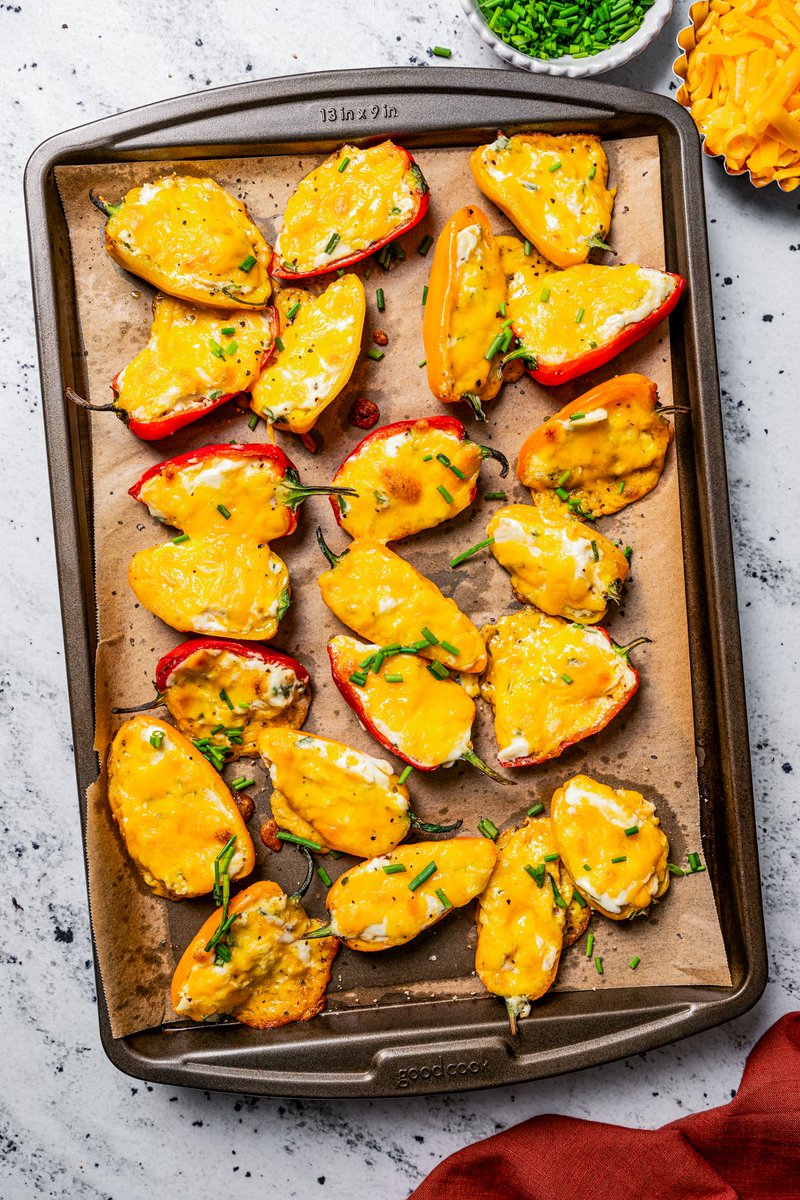 Diethood's tweet image. These cream cheese stuffed peppers are a cheesy, easy appetizer that you can make with 6 ingredients! They bake up warm and gooey in minutes. #creamcheese #stuffedpeppers #minipeppers diethood.com/cream-cheese-s…