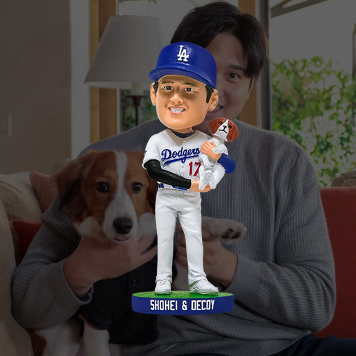 Shohei Ohtani & decoy Bobblehead フィギュア Shohei Ohtani and Decoy Dog Bobblehead Dodgers Limited Edition