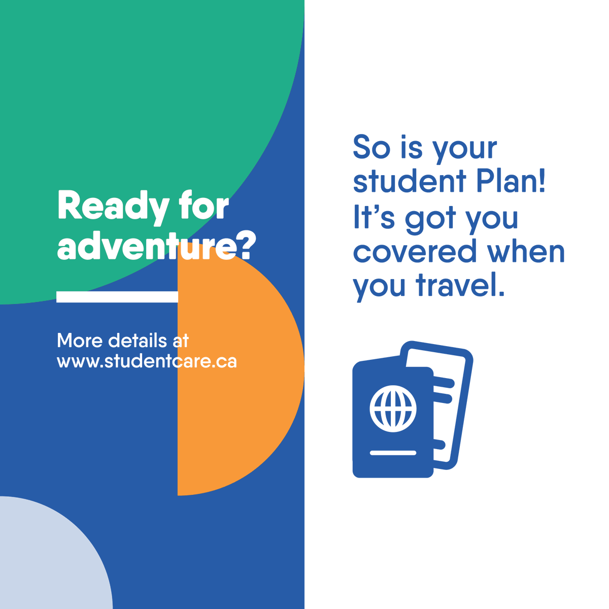 Ready to cross your dream destination off your bucket list? 📸🏔️

Leave with peace of mind thanks to your travel insurance. You’re covered should anything go wrong.

Visit studentcare.ca to learn more.  Enjoy your trip! 🌴