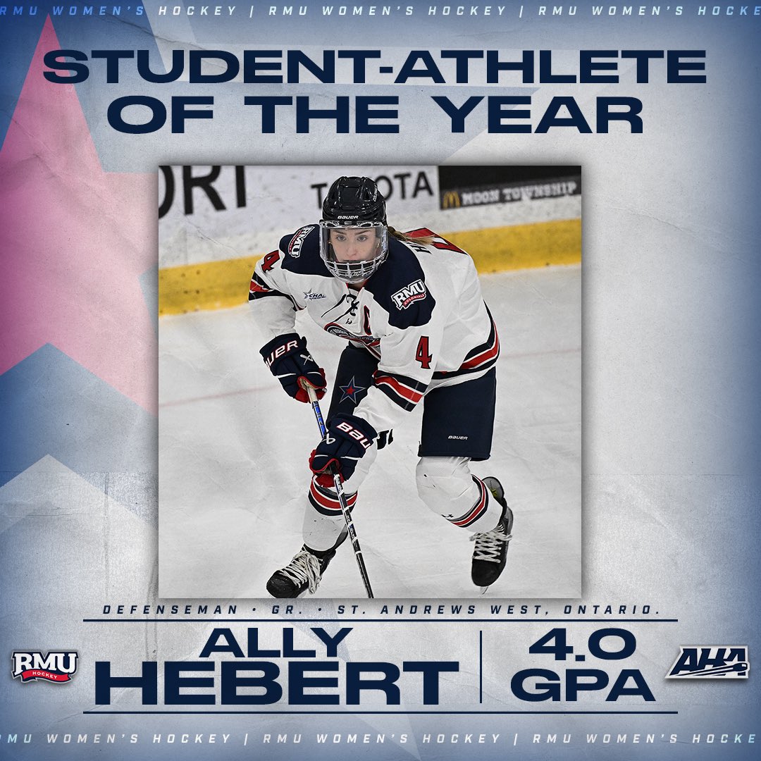 RMUWHockey's tweet photo. Congrats to Maggie, Jersey, Ally and Kaitlyn on being named @Atlantic_Hockey Student-Athletes of the year 👏 https://t.co/zVE0gRGlr5