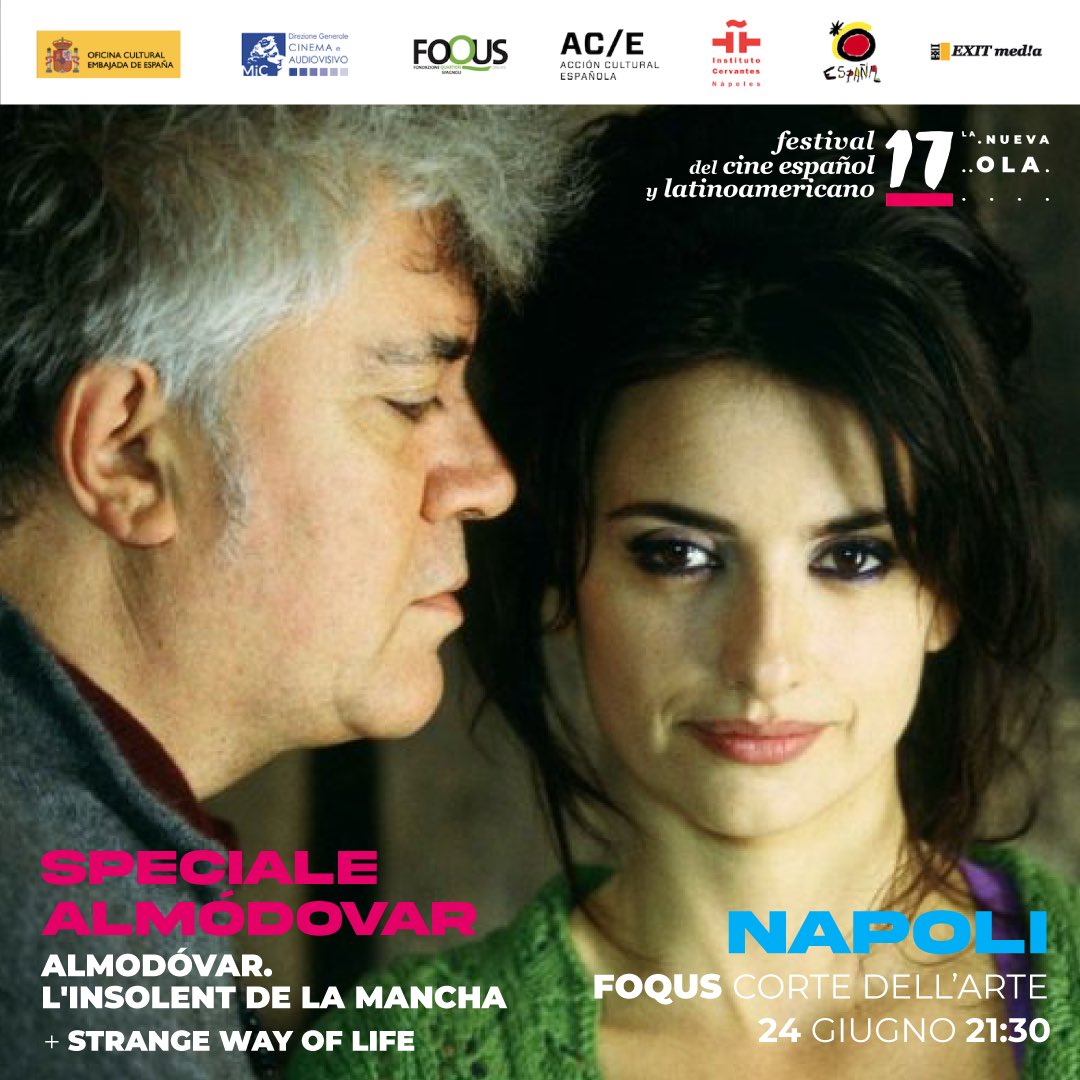 La Nueva Ola (@exitmedia) on Twitter photo Anticonformista per eccellenza, Pedro #Almodรณvar ha osato tutto nella sua immensa carriera cinematografica.
๐ La Nueva Ola ha deciso di celebrarlo a Napoli presentando in premiรจre nazionale il documentario di Catherine Ulmer, a cui seguirร ๐ฆ๐๐ฟ๐ฎ๐ป๐ด๐ฒ ๐๐ฎ๐ ๐ผ๐ณ ๐น๐ถ๐ณ๐ฒ. Anticonformista per eccellenza, Pedro #Almodรณvar ha osato tutto nella sua immensa carriera cinematografica.
๐ La Nueva Ola ha deciso di celebrarlo a Napoli presentando in premiรจre nazionale il documentario di Catherine Ulmer, a cui seguirร ๐ฆ๐๐ฟ๐ฎ๐ป๐ด๐ฒ ๐๐ฎ๐ ๐ผ๐ณ ๐น๐ถ๐ณ๐ฒ.